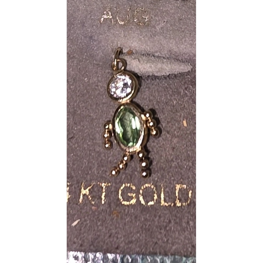 14k Yellow Gold December Boy Synthetic Birthstone Charm Necklace Womens